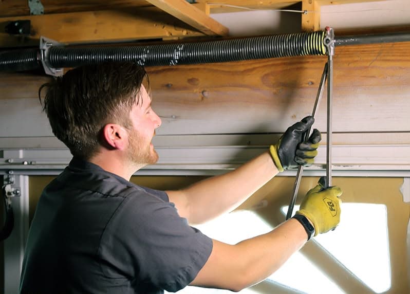 Garage door tune-up and maintenance — residential garage door in Atlanta