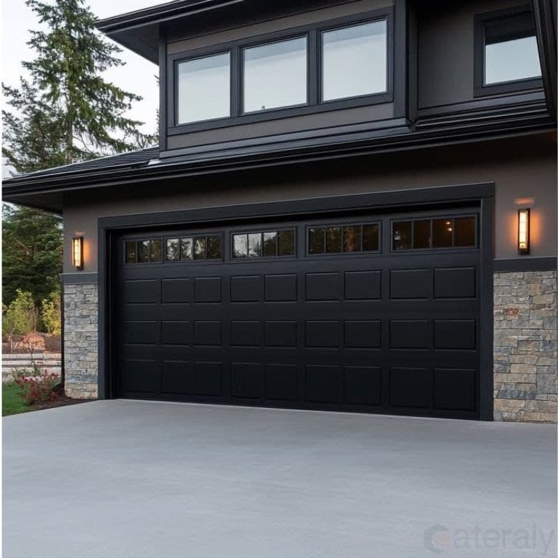 Sectional garage door — overhead panels opening along ceiling track in Atlanta
